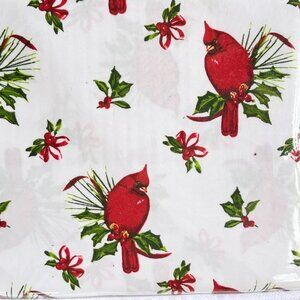 6-pc Lenox Christmas Cardinal QUEEN Size Sheet Set Holly Mistletoe 2xtra PCs